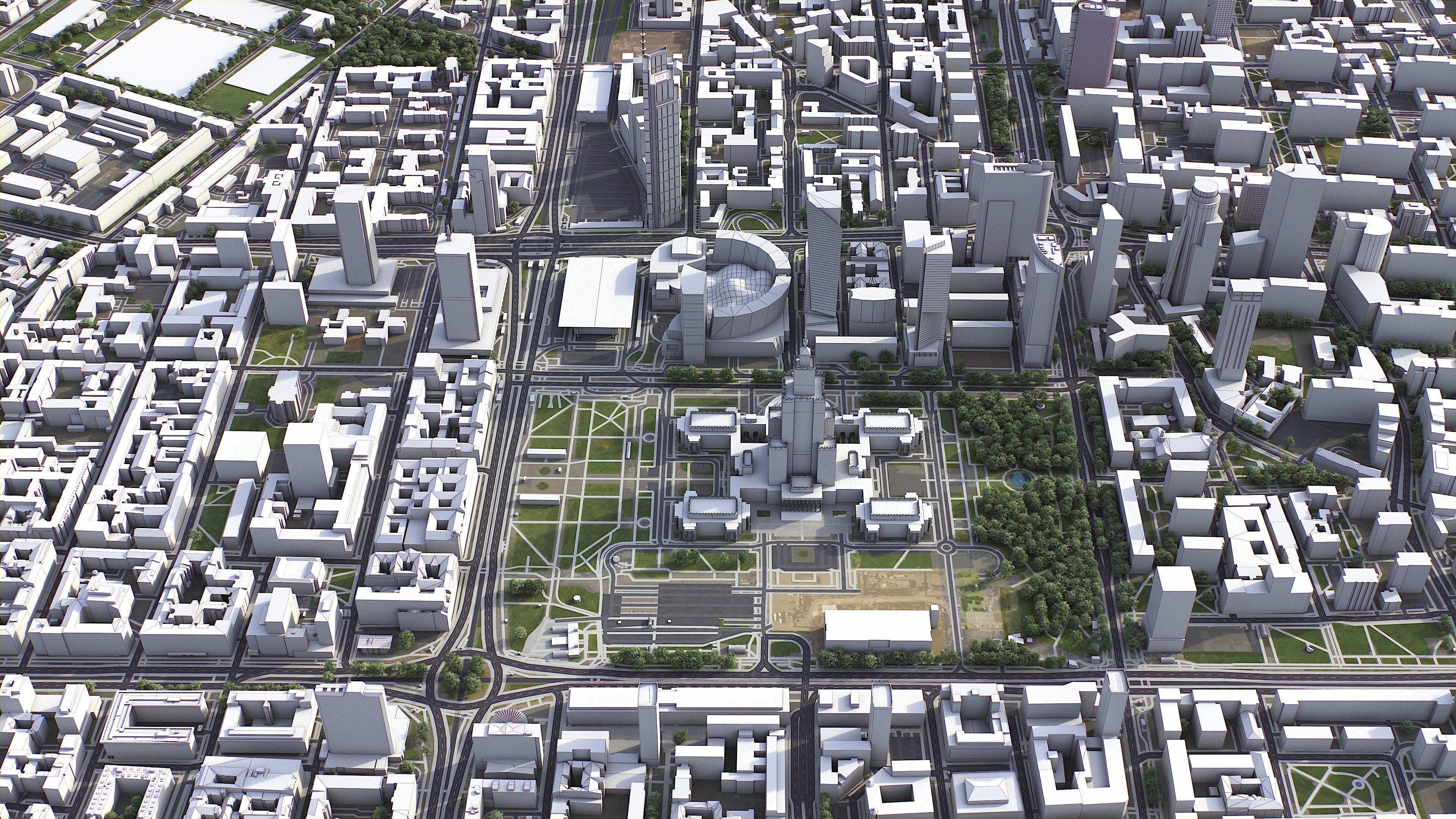 Warsaw Low-poly 3D model_31