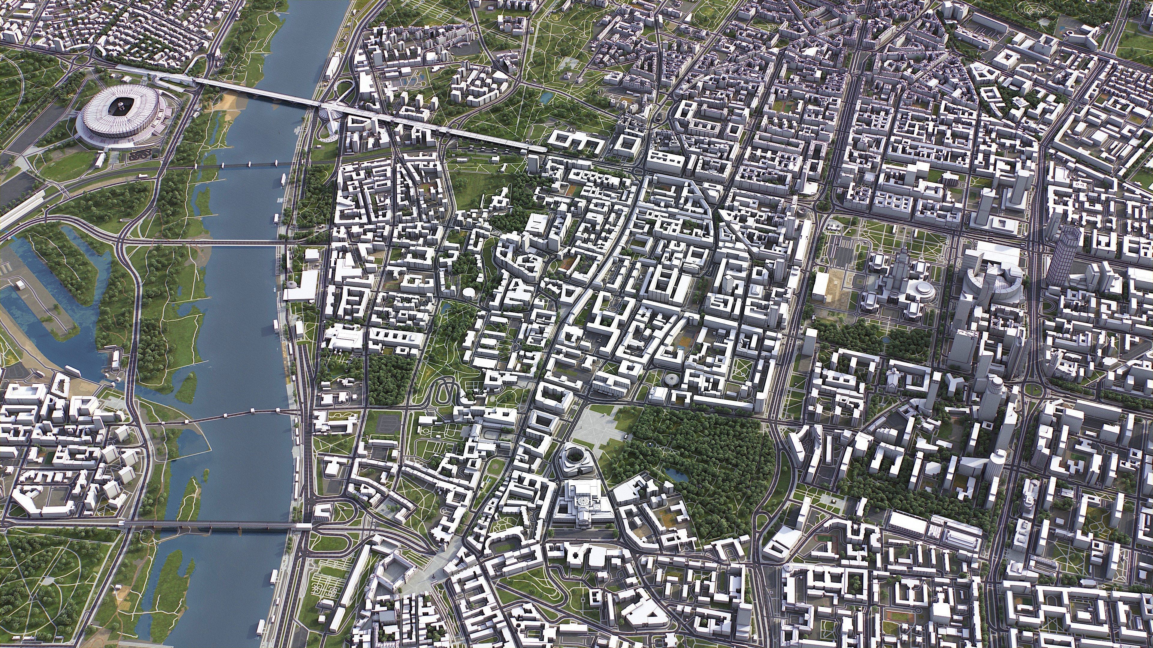 Warsaw Low-poly 3D model_3