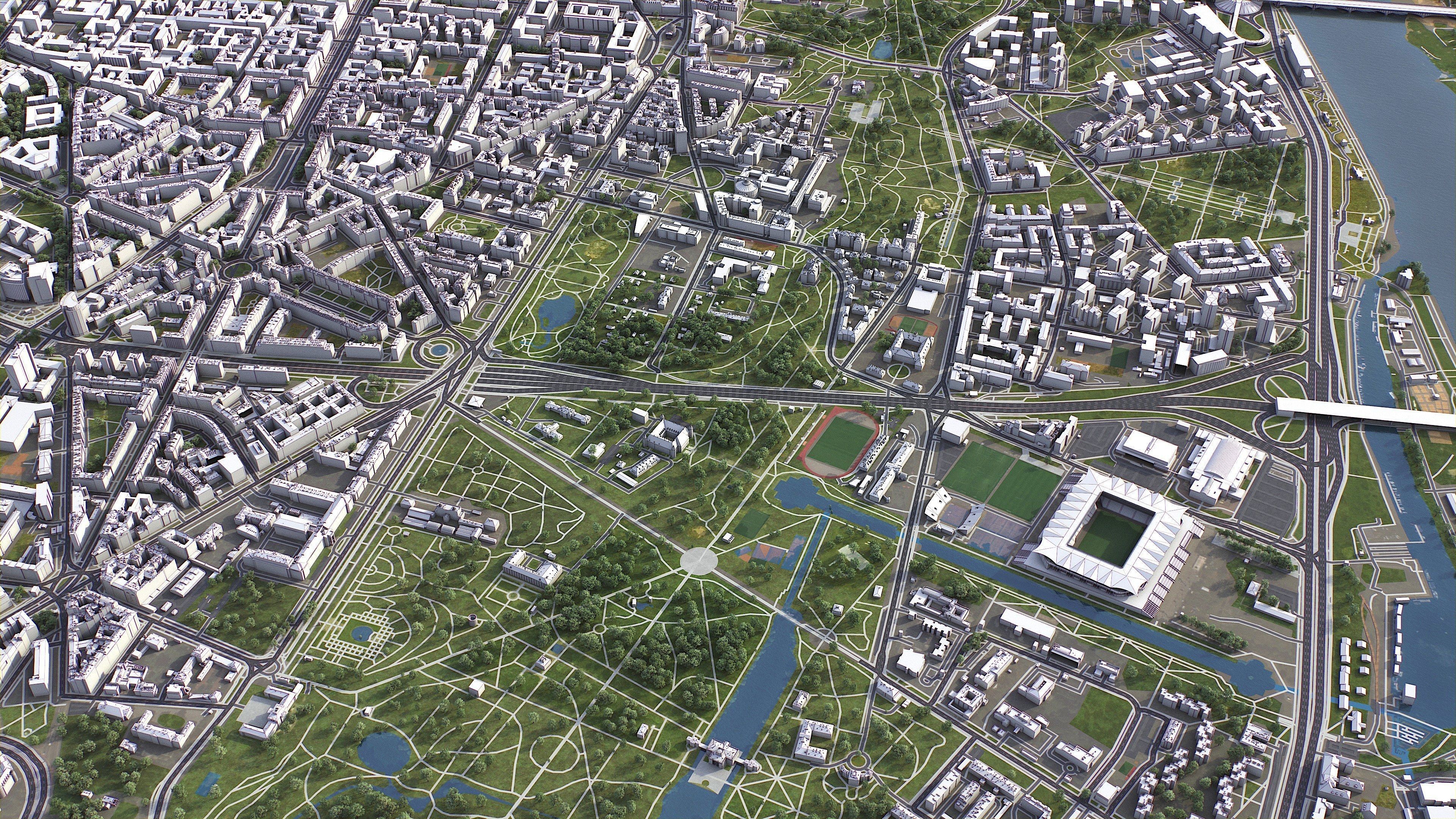 Warsaw Low-poly 3D model_22