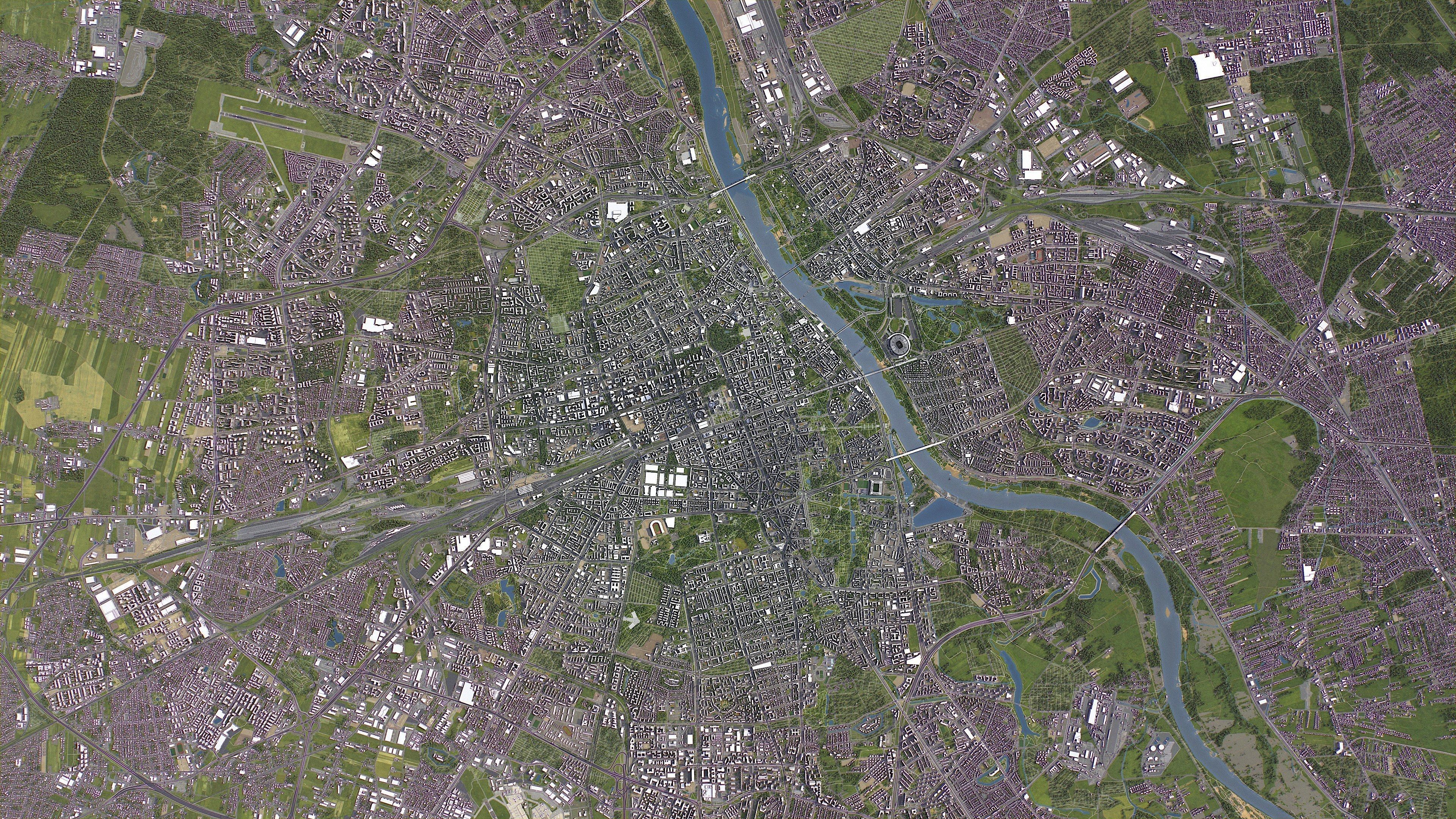 Warsaw Low-poly 3D model_9