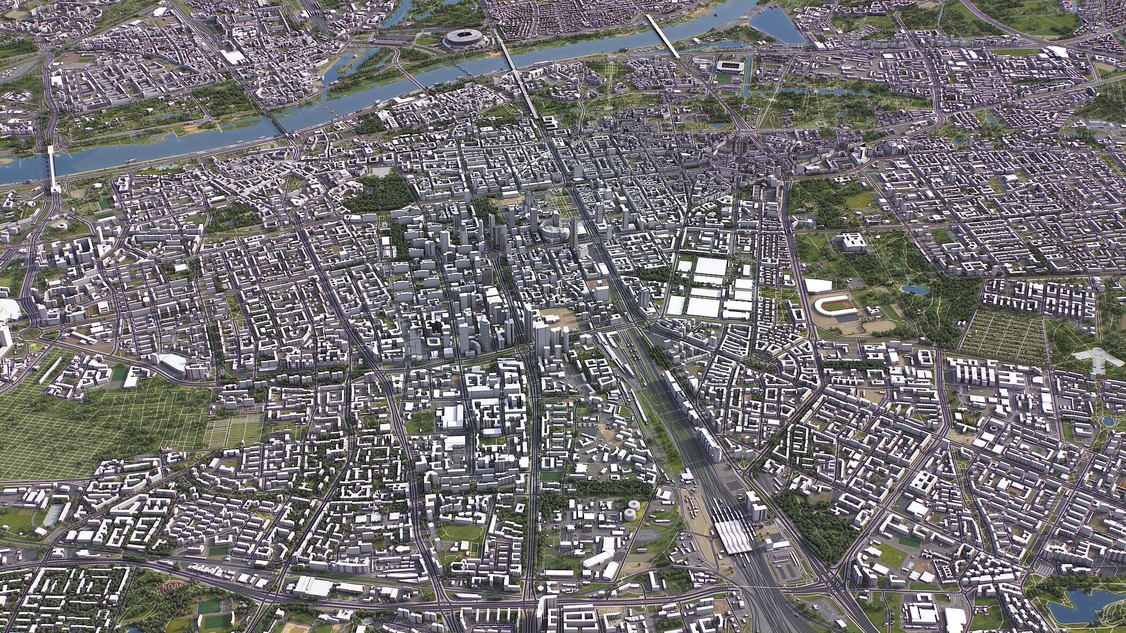 Warsaw Low-poly 3D model_27