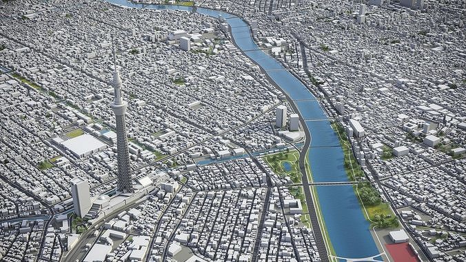 Tokyo Low-poly 3D model 7