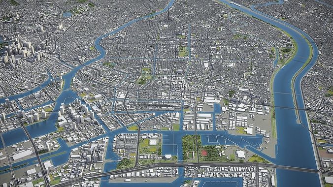 Tokyo Low-poly 3D model 6
