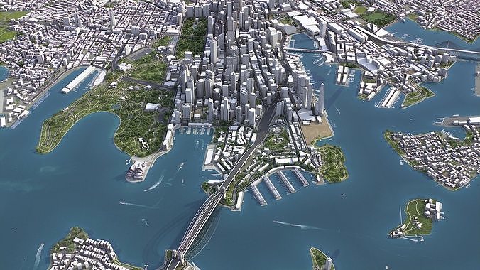 Sydney Low-poly 3D model 6