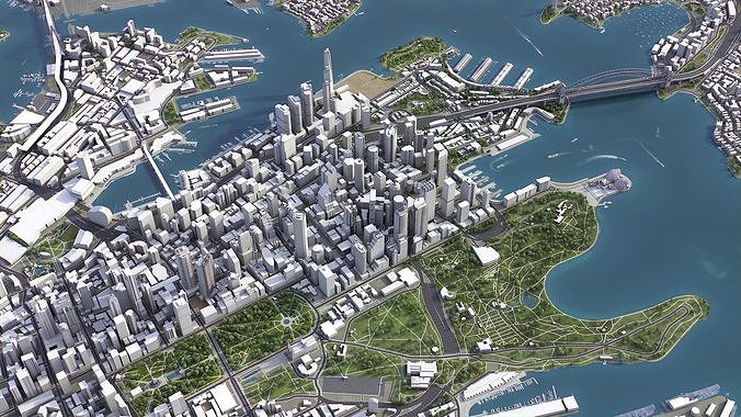 Sydney Low-poly 3D model 4