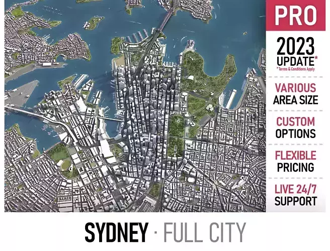 Sydney Low-poly 3D model