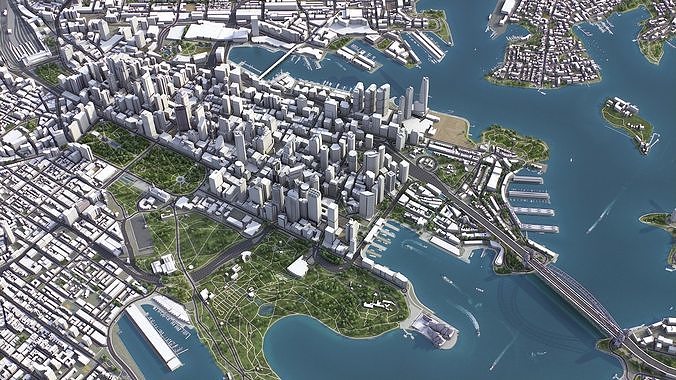 Sydney Low-poly 3D model 5