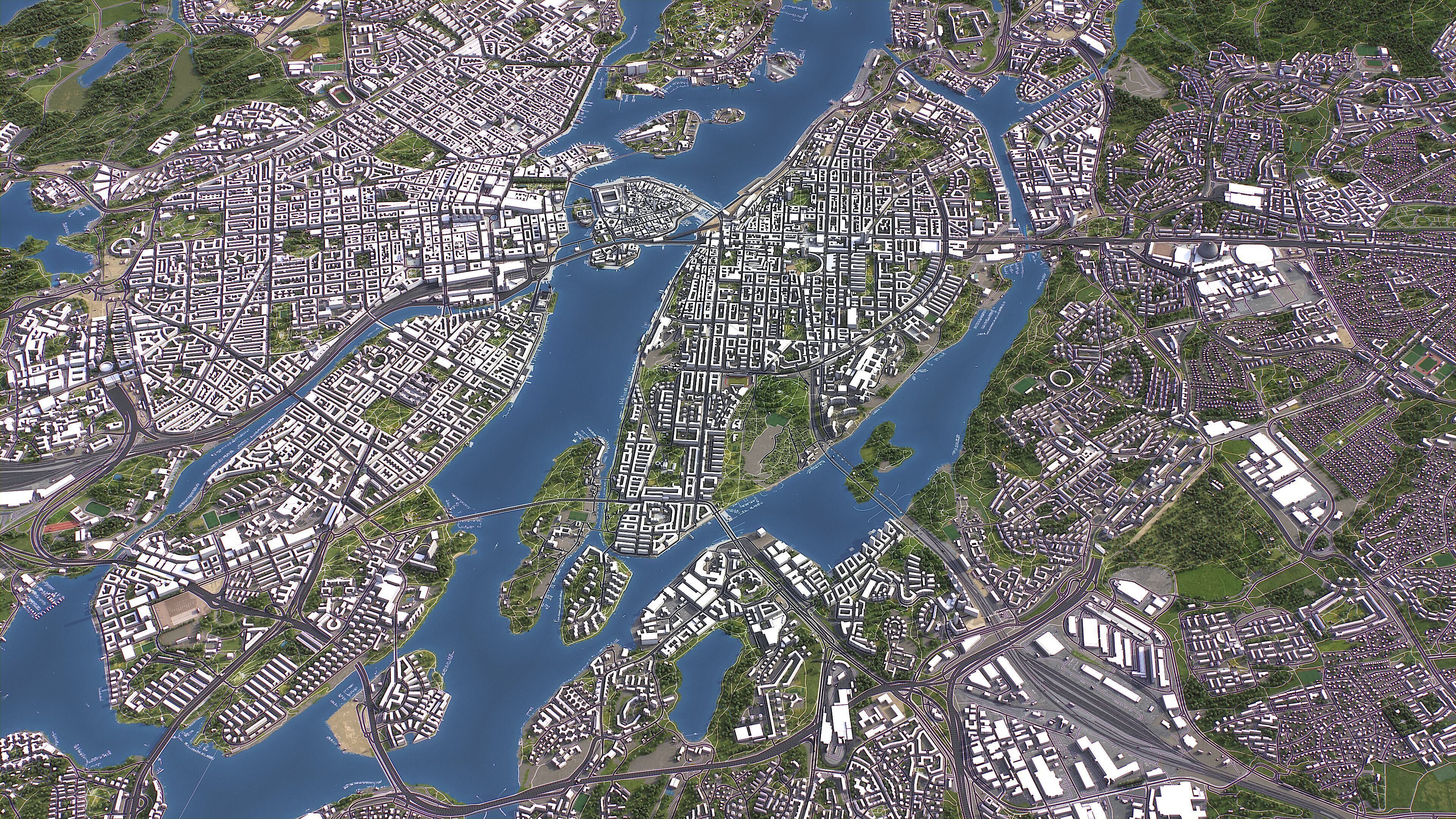 Stockholm - 3D City Model Low-poly 3D model_2