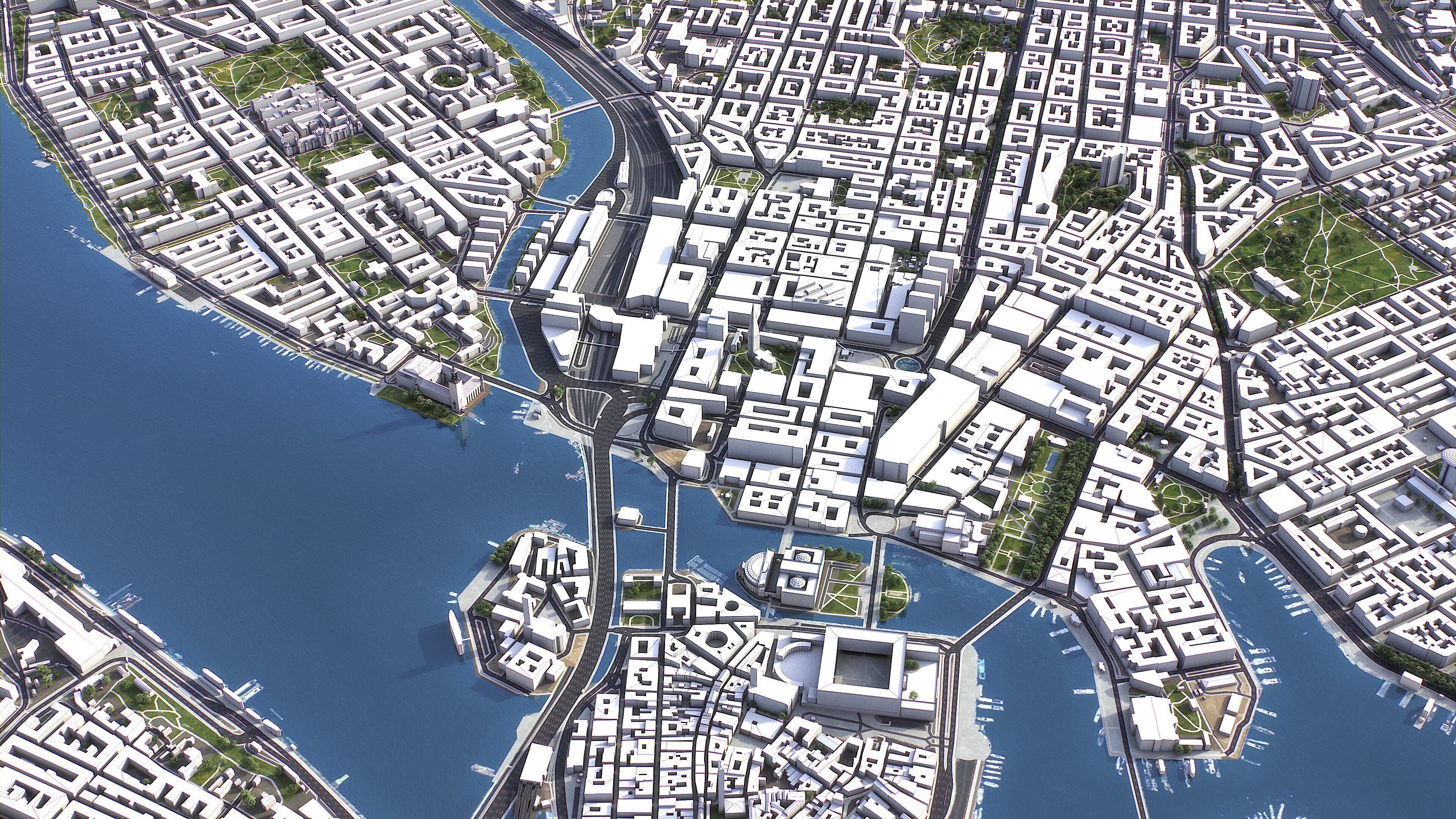 Stockholm - 3D City Model Low-poly 3D model_7