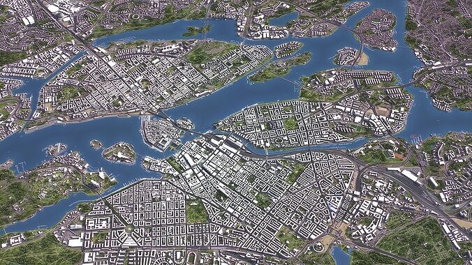 Stockholm - 3D City Model Low-poly 3D model 4