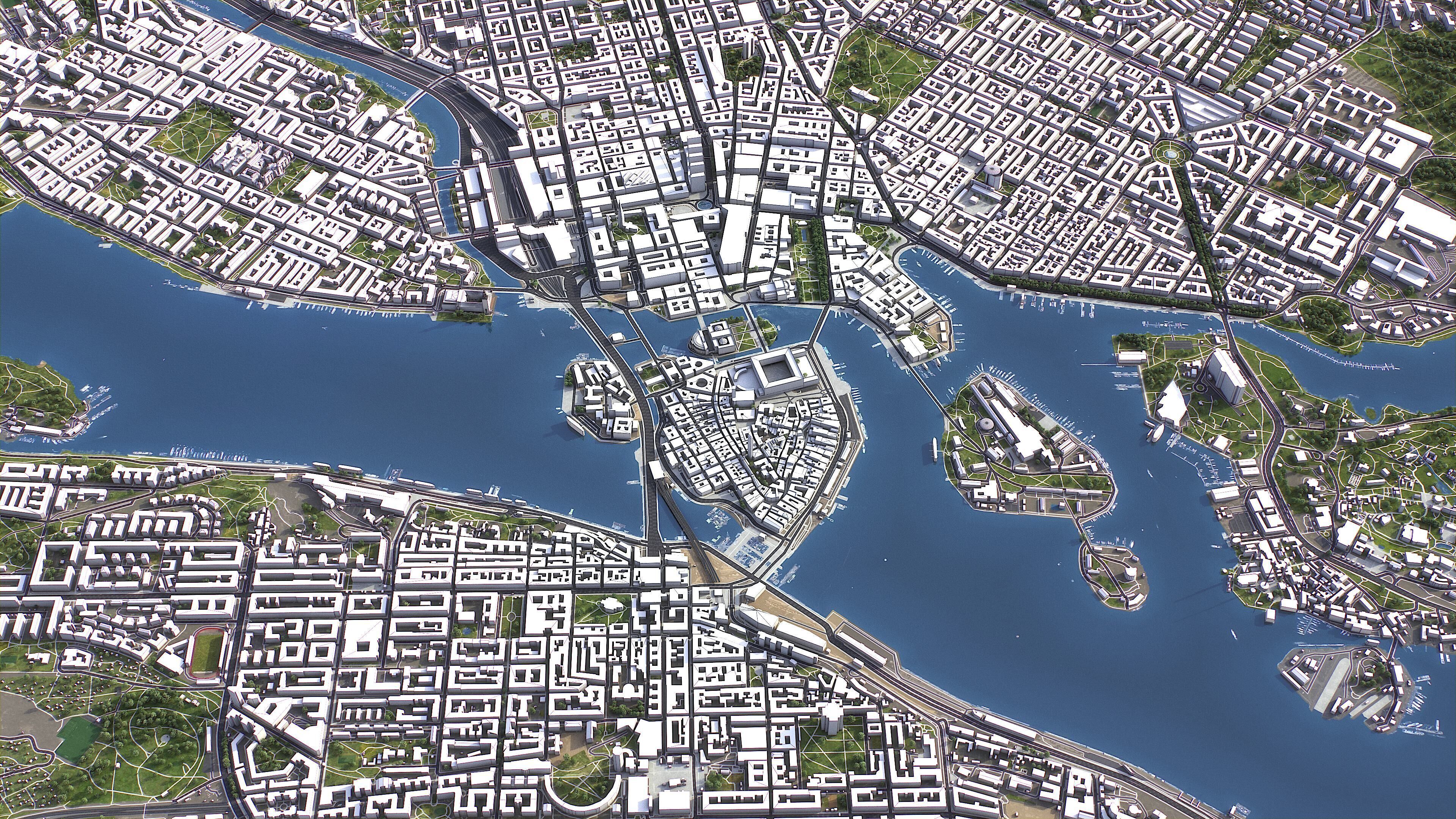 Stockholm - 3D City Model Low-poly 3D model_5