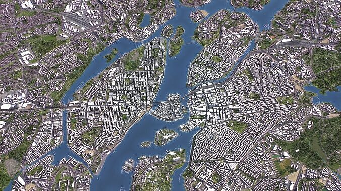 Stockholm - 3D City Model Low-poly 3D model 5