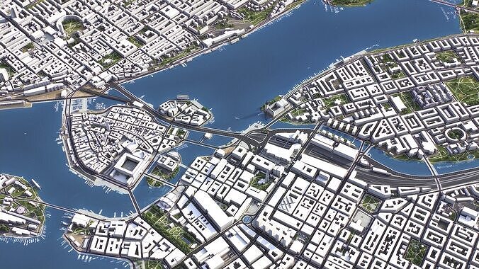 Stockholm - 3D City Model Low-poly 3D model 7
