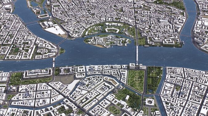 St Petersburg - 3D City Model Low-poly 3D model 6