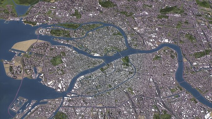 St Petersburg - 3D City Model Low-poly 3D model 2