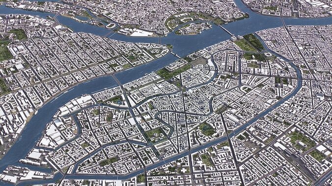St Petersburg - 3D City Model Low-poly 3D model 3