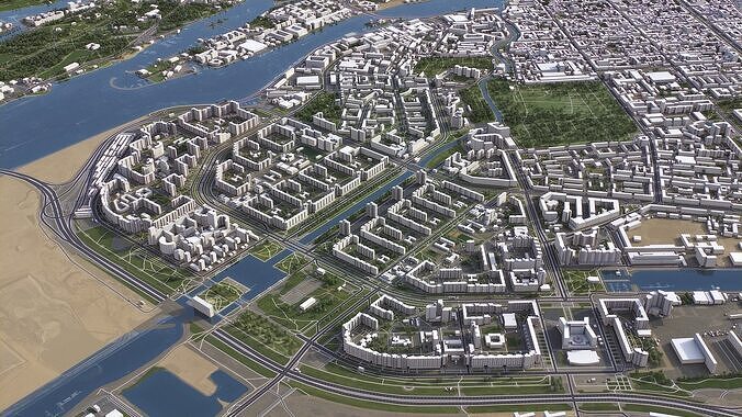 St Petersburg - 3D City Model Low-poly 3D model 7