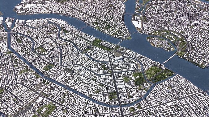 St Petersburg - 3D City Model Low-poly 3D model 4