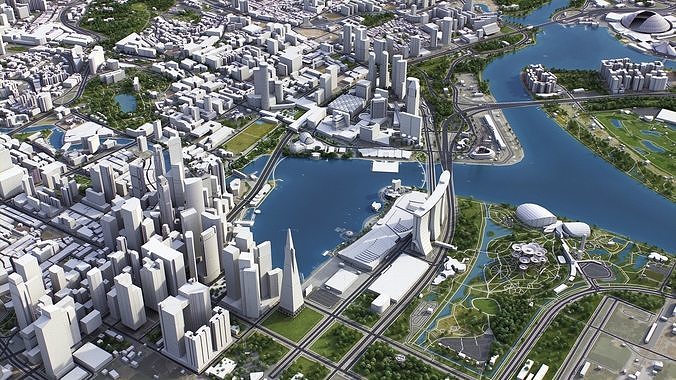 Singapore Low-poly 3D model 4