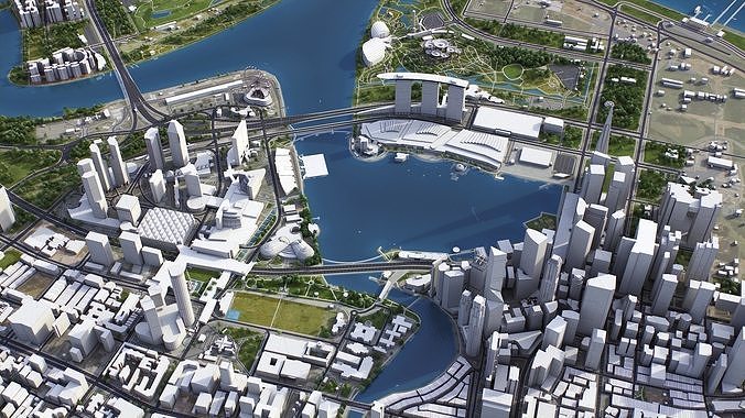 Singapore Low-poly 3D model 7