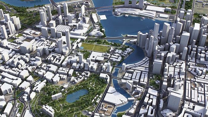 Singapore Low-poly 3D model 3