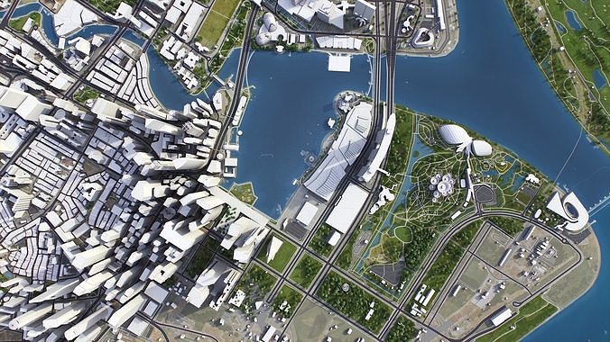 Singapore Low-poly 3D model 6