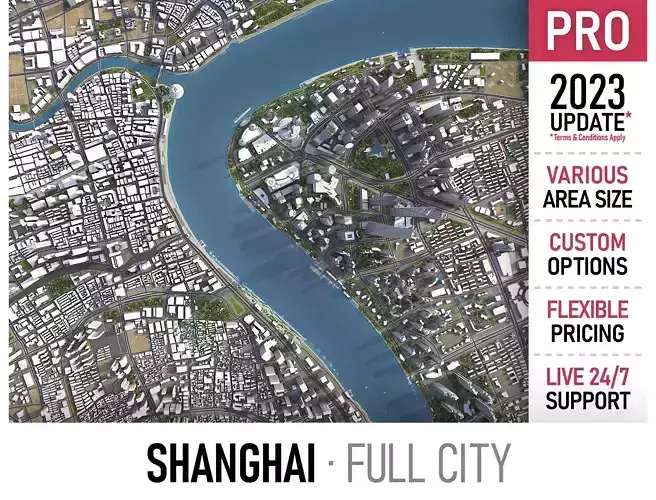Shanghai Low-poly 3D model