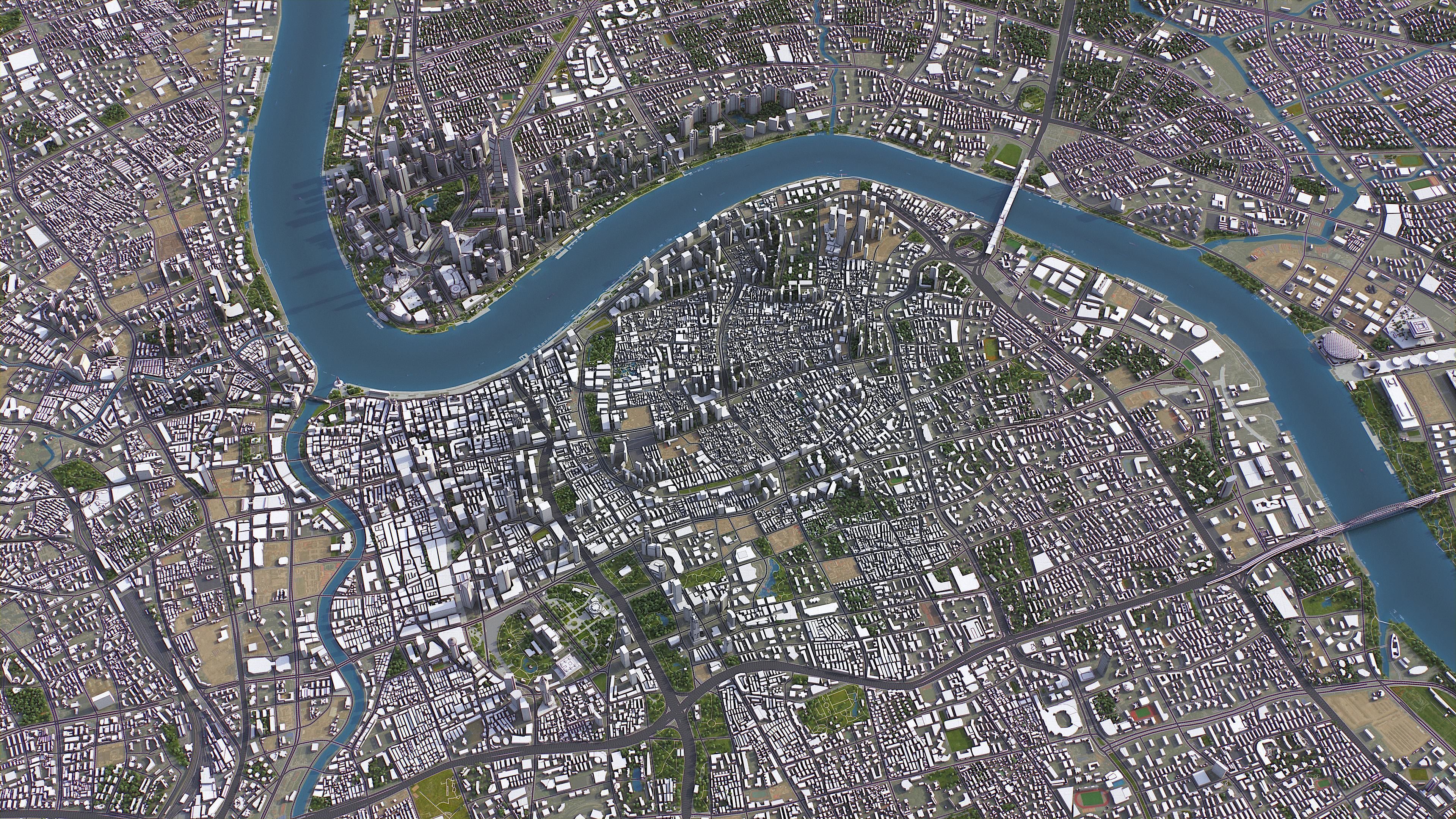 Shanghai Low-poly 3D model_10