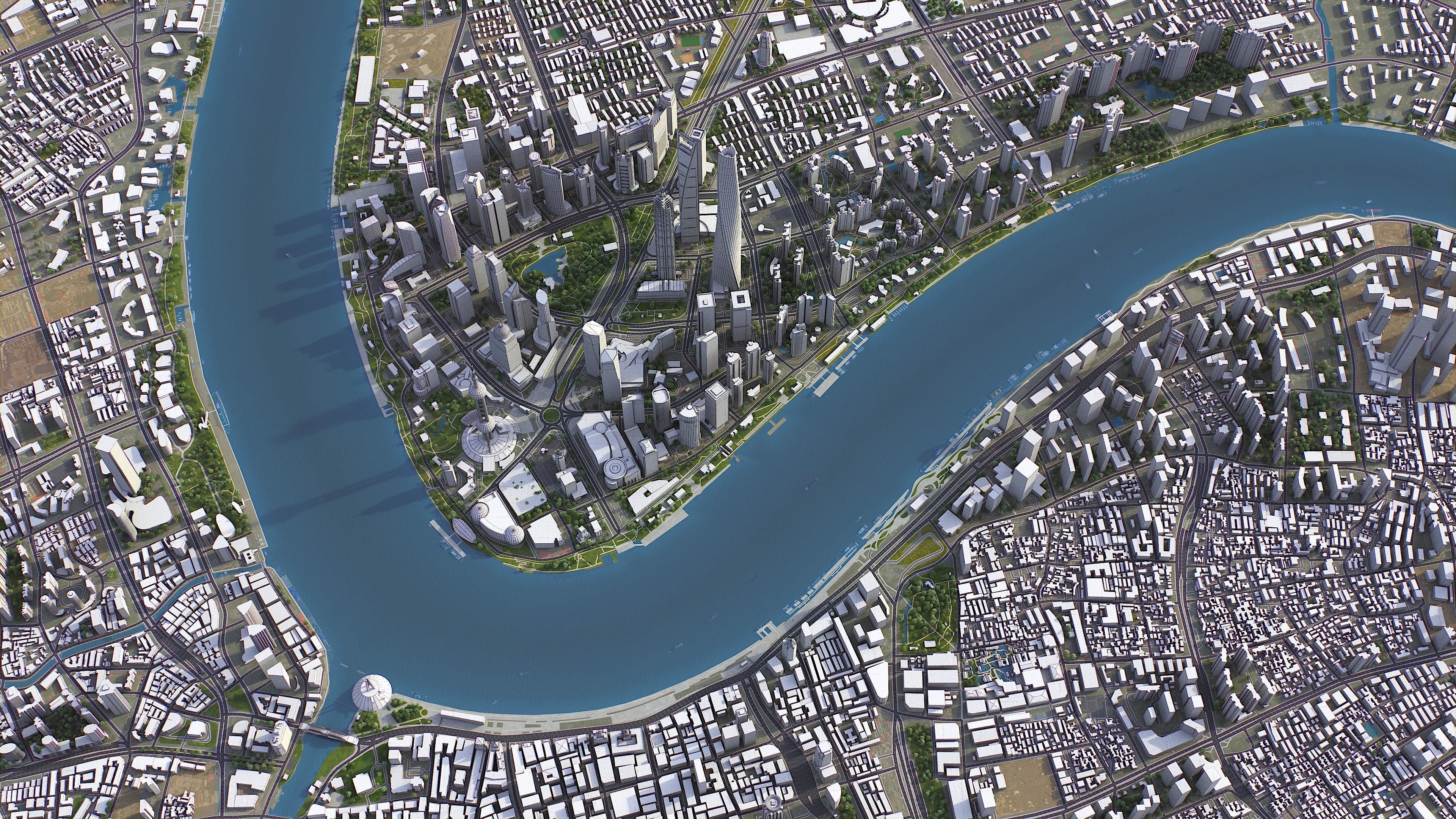 Shanghai Low-poly 3D model_7