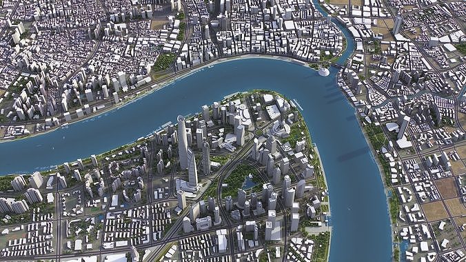 Shanghai Low-poly 3D model 6