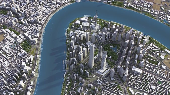 Shanghai Low-poly 3D model 4