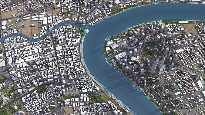 Shanghai Low-poly 3D model 3