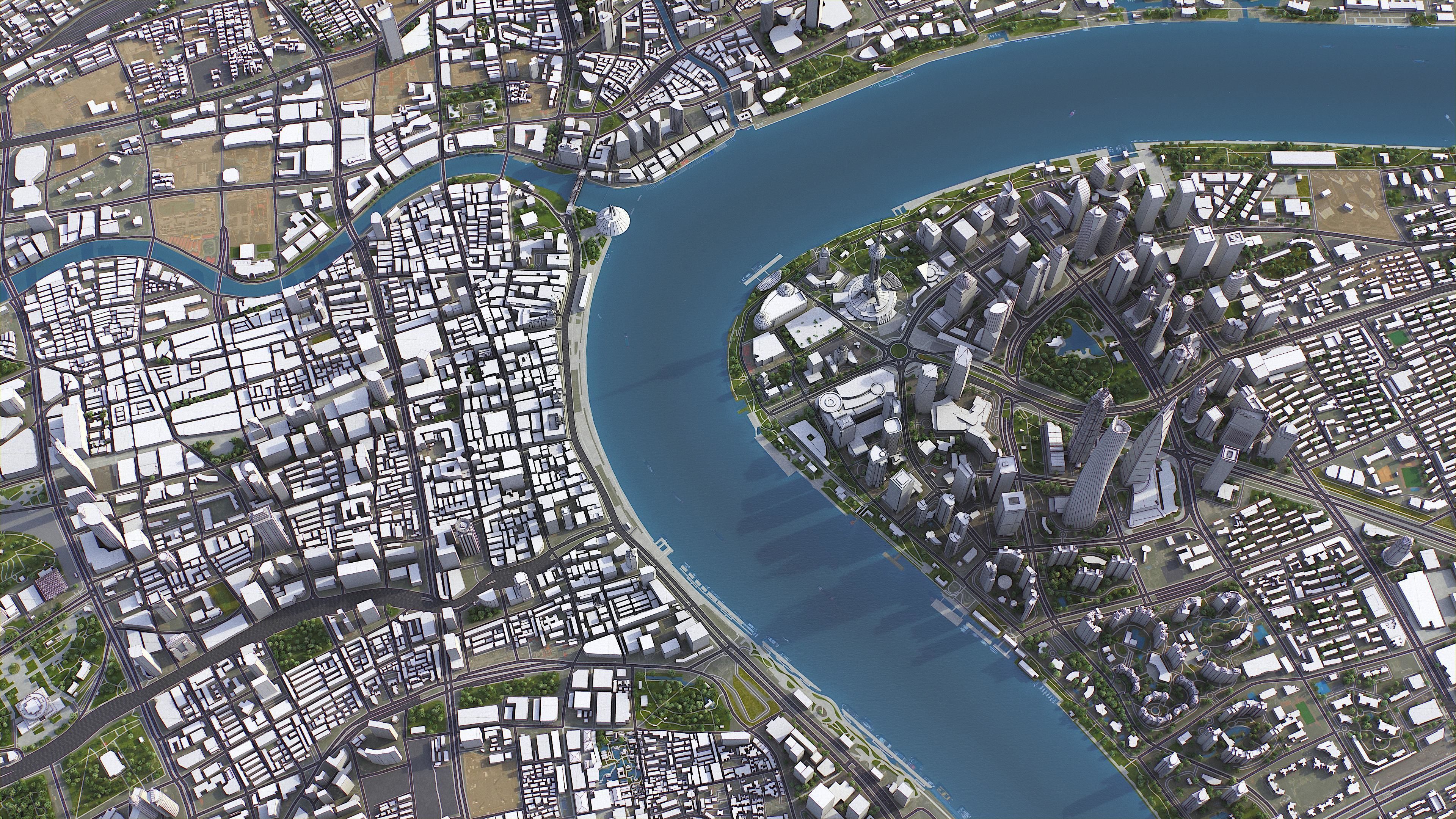 Shanghai Low-poly 3D model_2