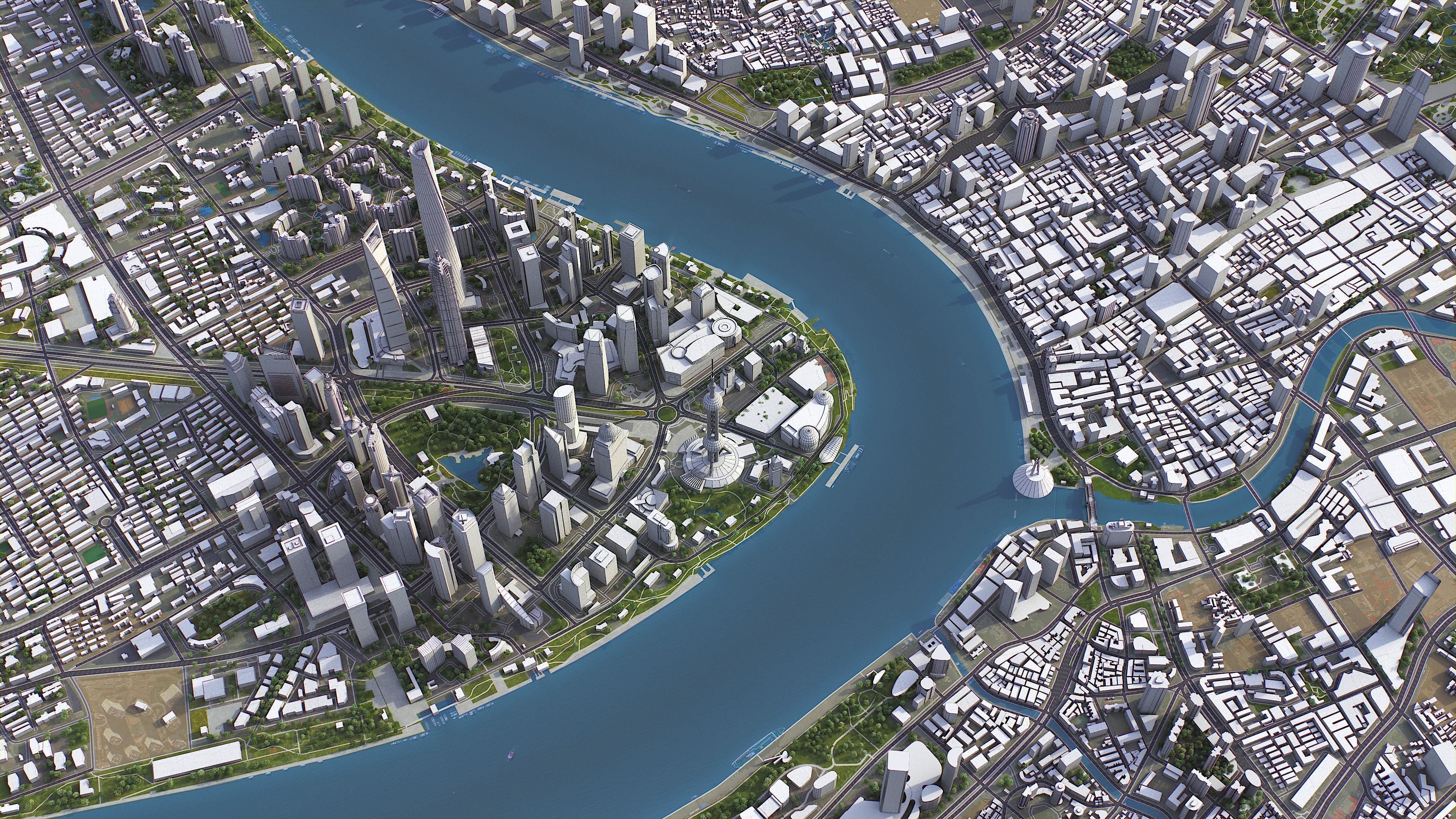 Shanghai Low-poly 3D model_4