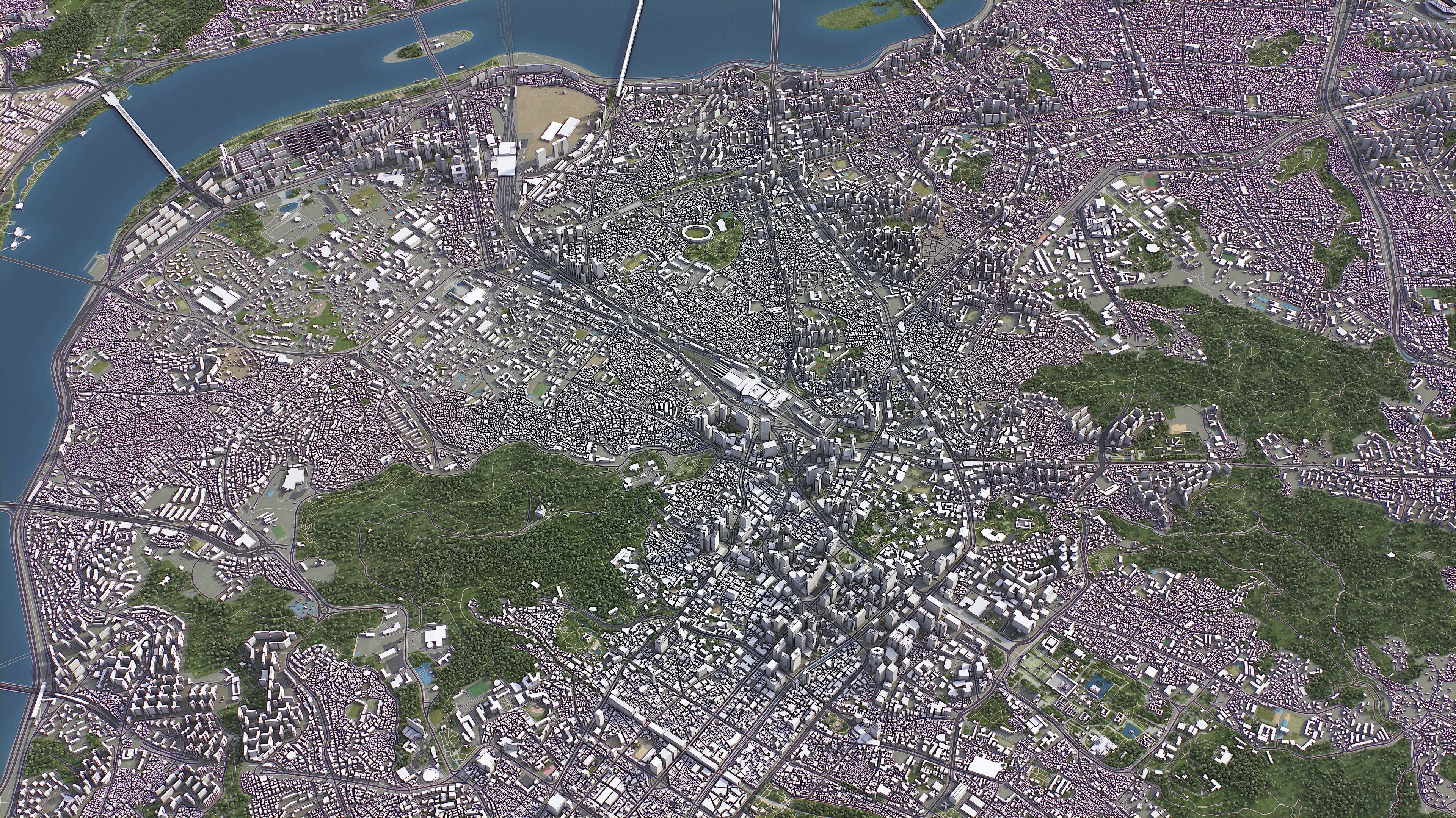 Seoul - 3D City Model Low-poly 3D model_14