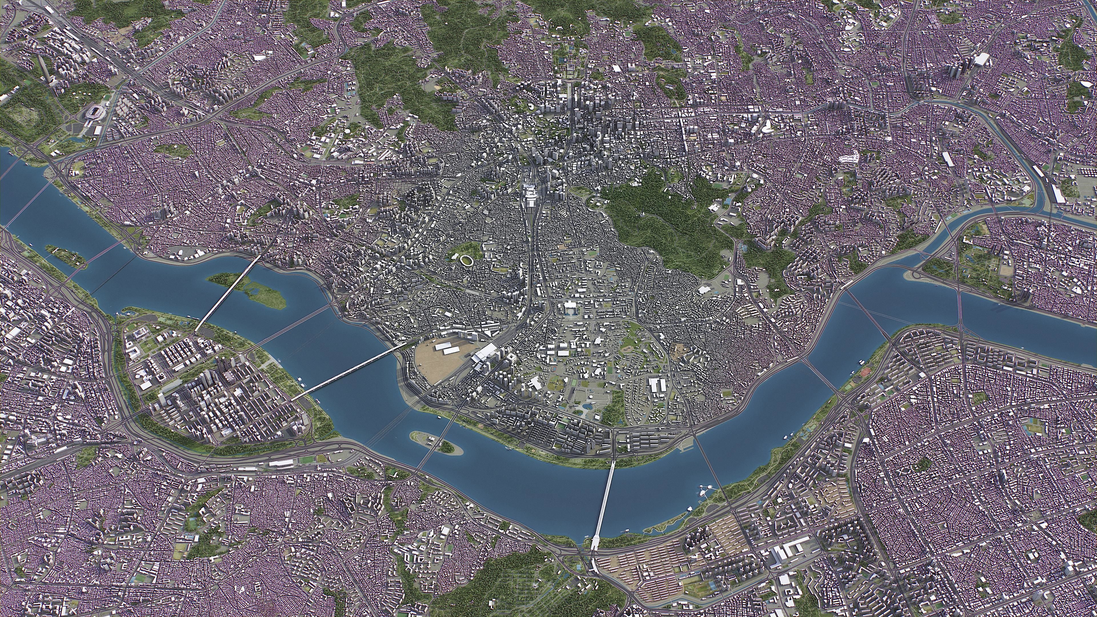 Seoul - 3D City Model Low-poly 3D model_16