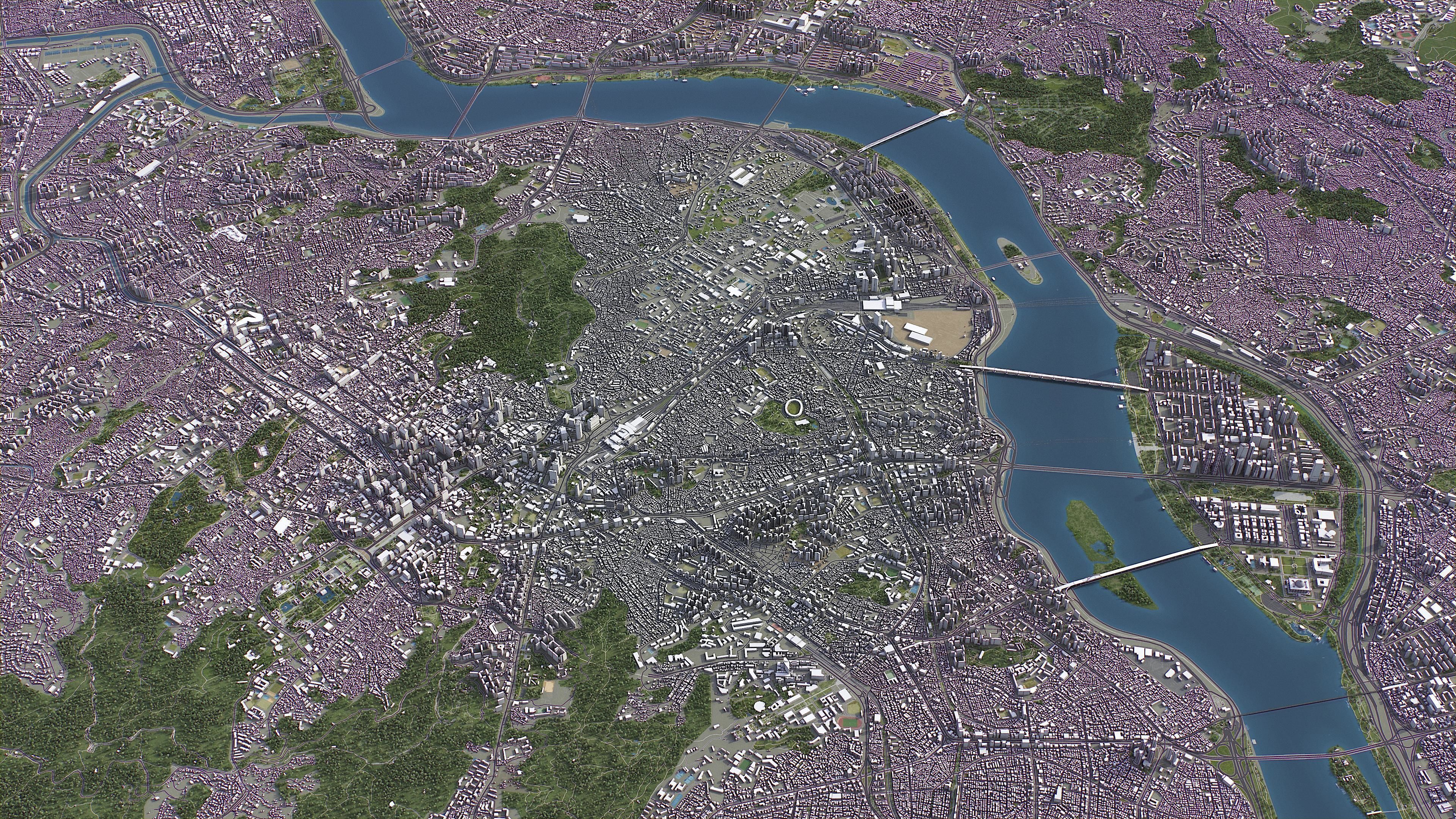 Seoul - 3D City Model Low-poly 3D model_19
