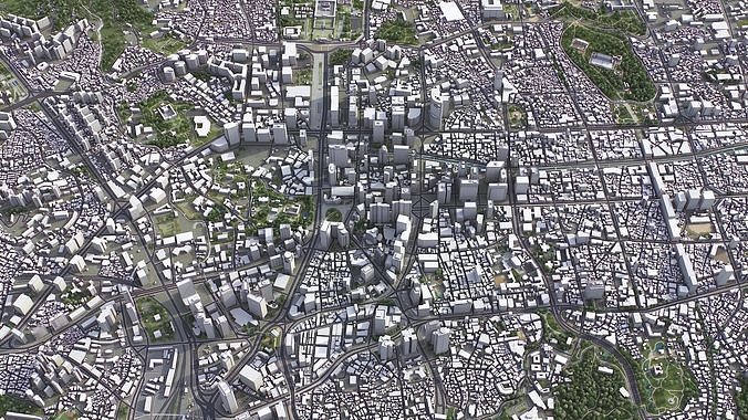 Seoul - 3D City Model Low-poly 3D model 3