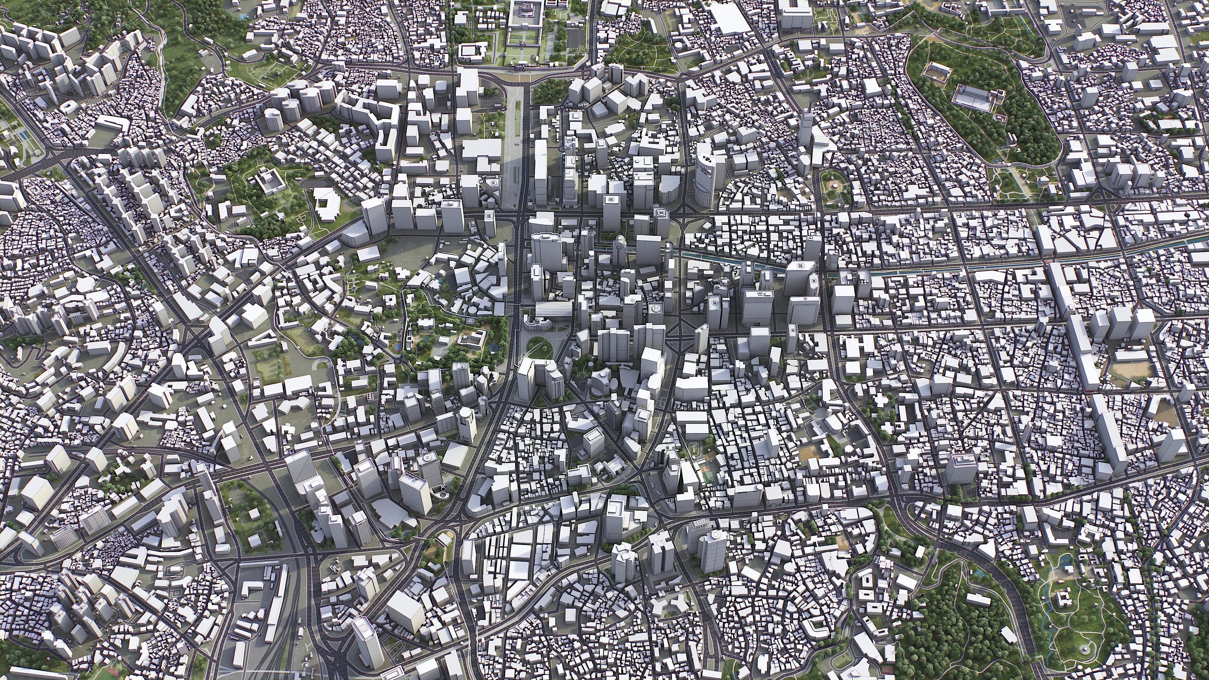 Seoul - 3D City Model Low-poly 3D model_2