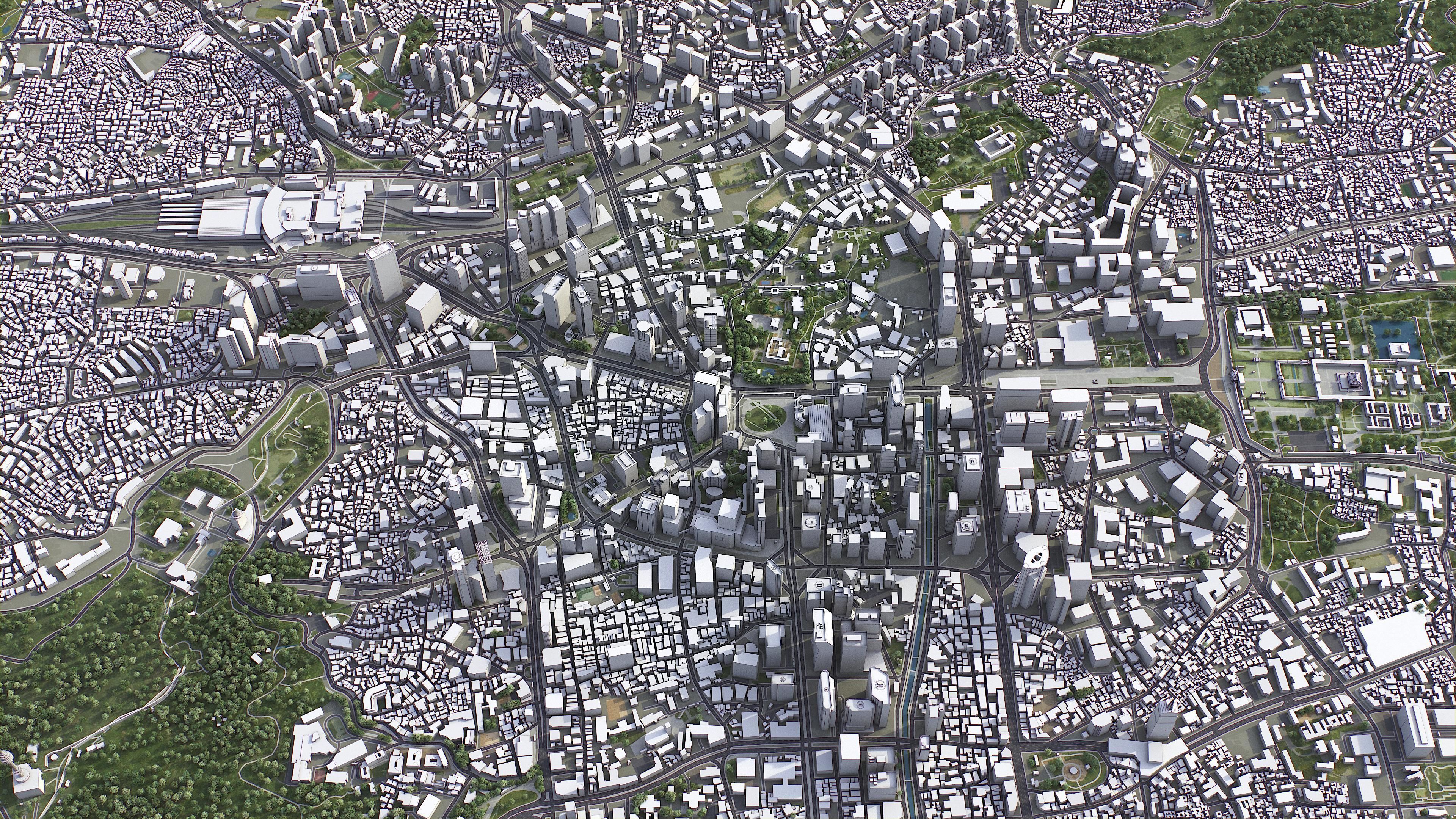 Seoul - 3D City Model Low-poly 3D model_6