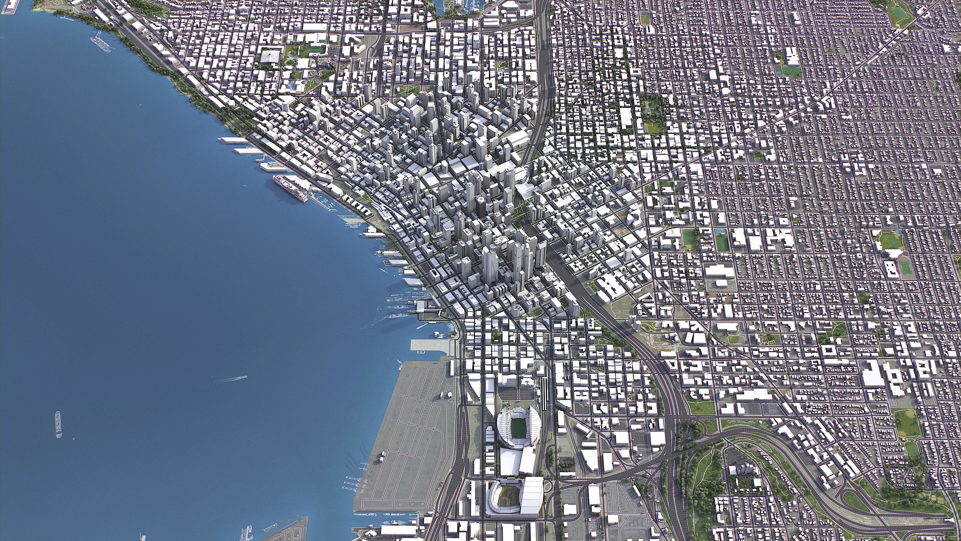 Seattle - 3D City Model Low-poly 3D model_18