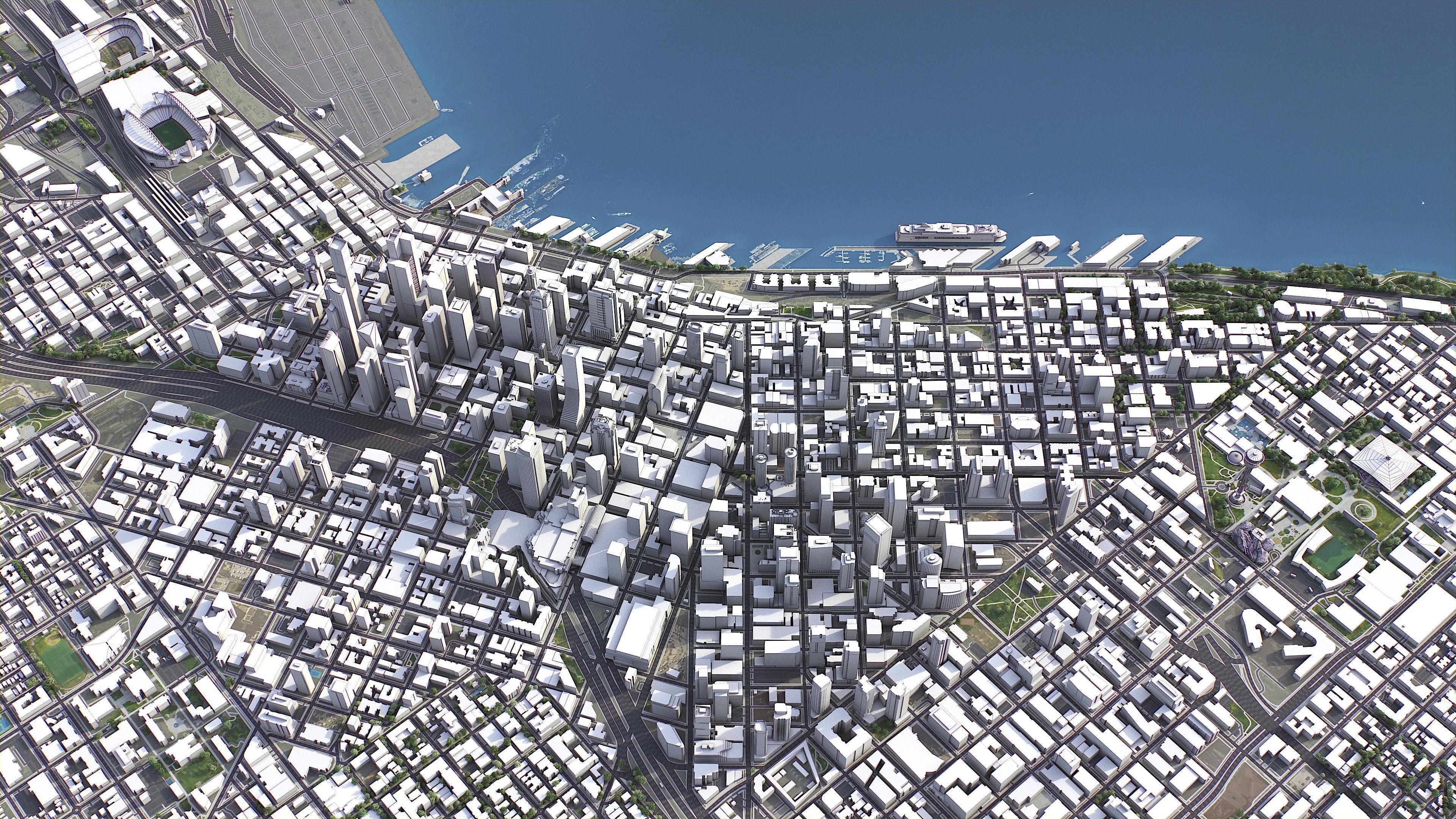 Seattle - 3D City Model Low-poly 3D model_7
