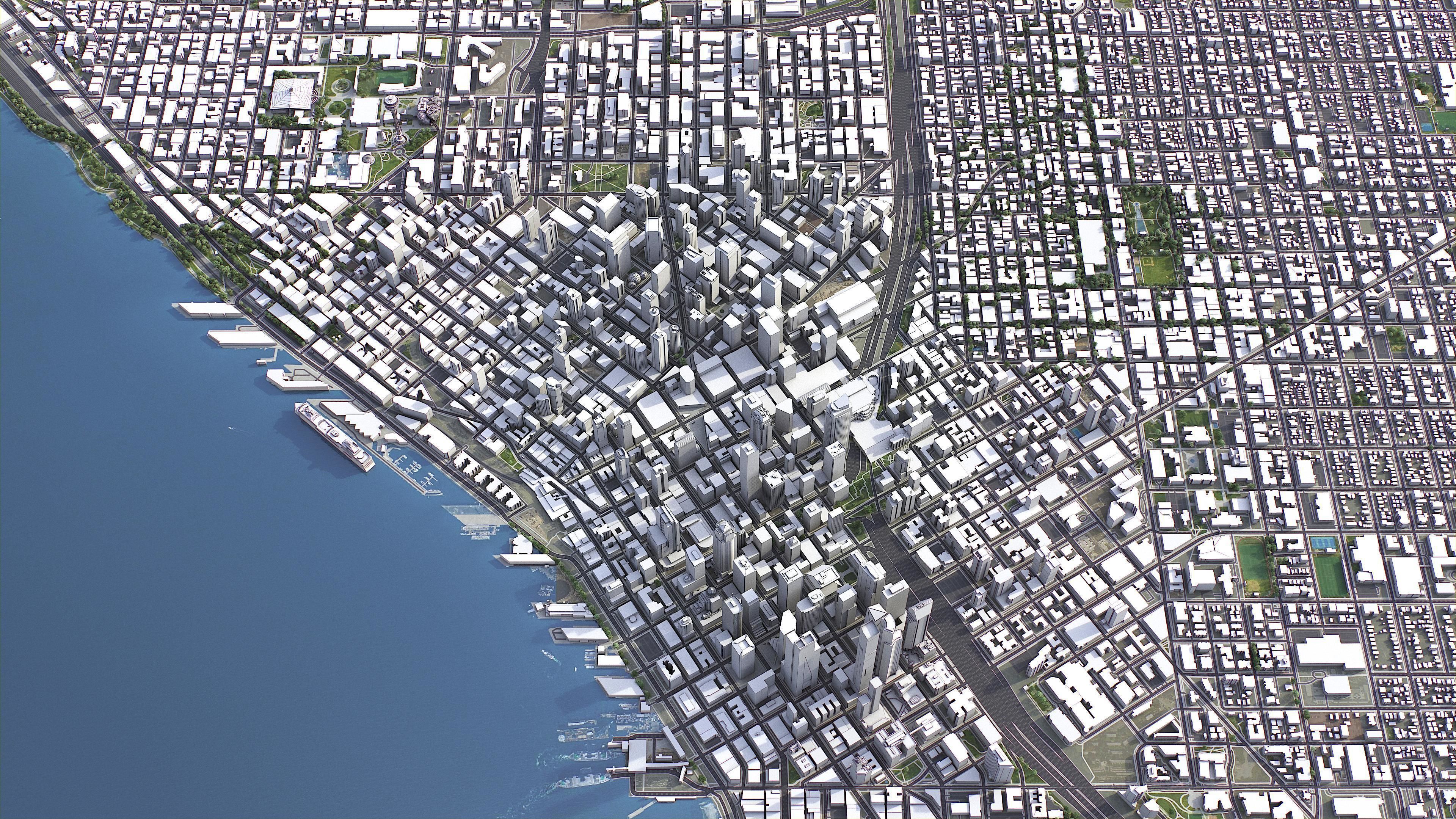 Seattle - 3D City Model Low-poly 3D model_5