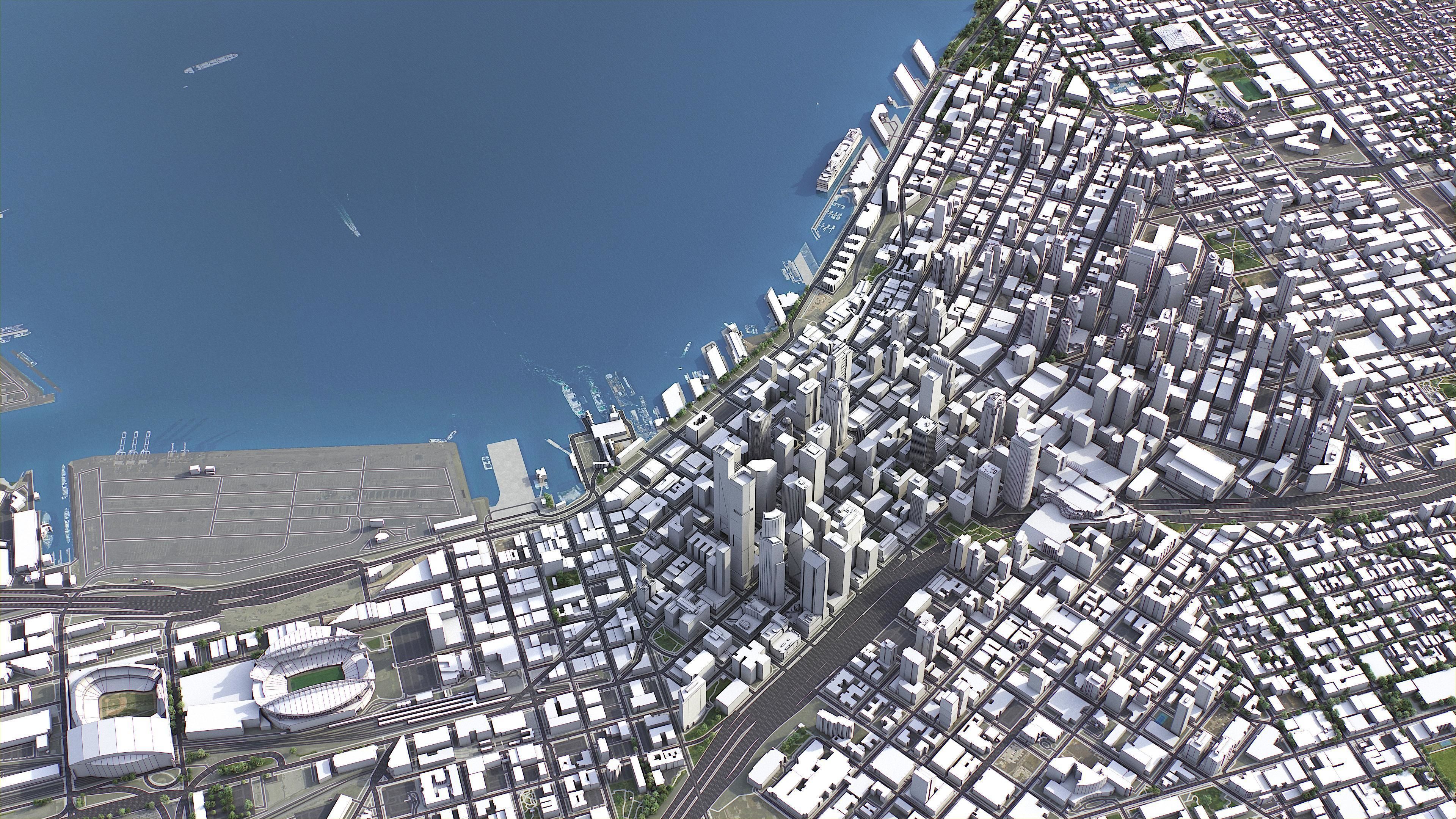 Seattle - 3D City Model Low-poly 3D model_4