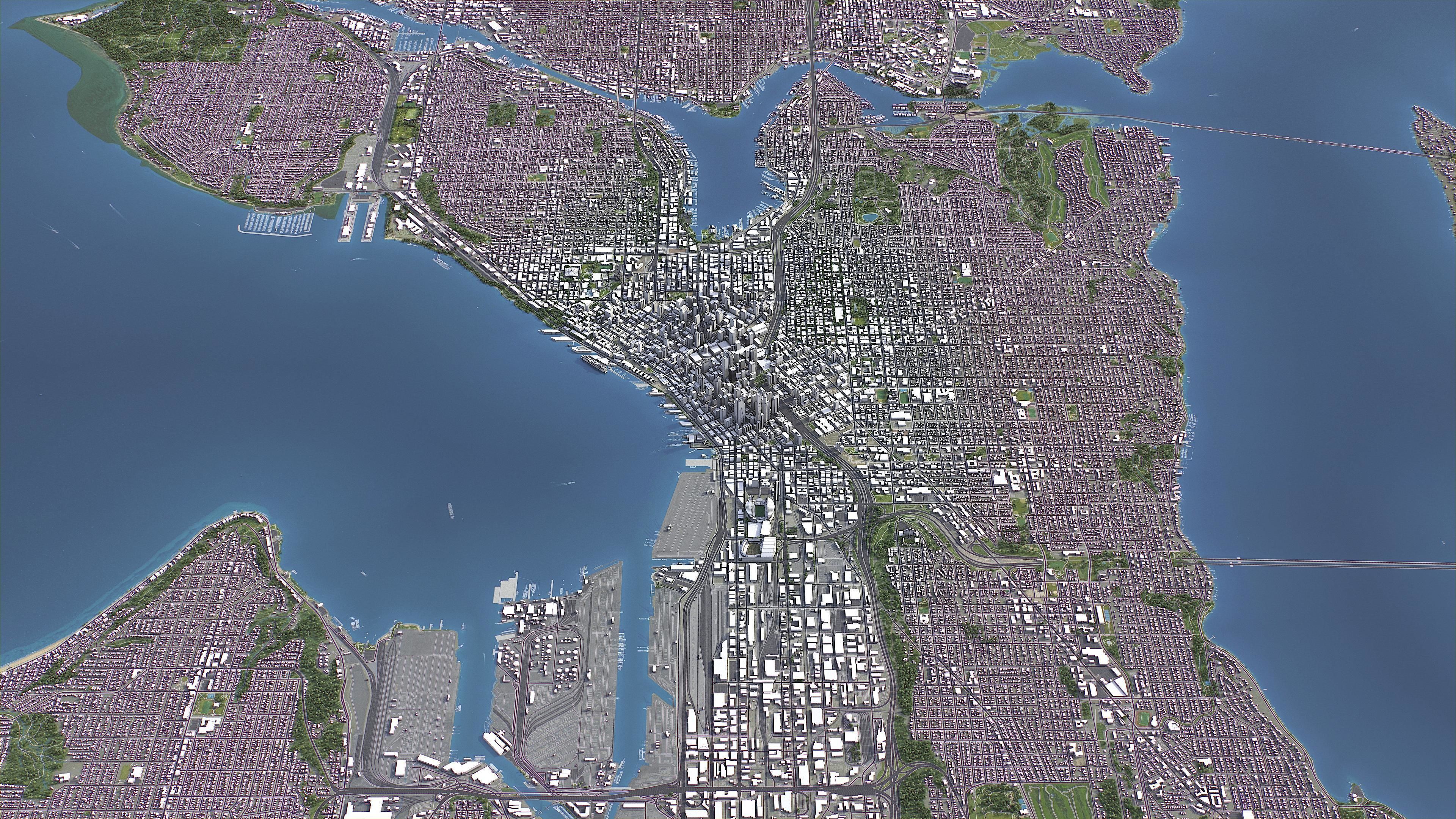 Seattle - 3D City Model Low-poly 3D model_13