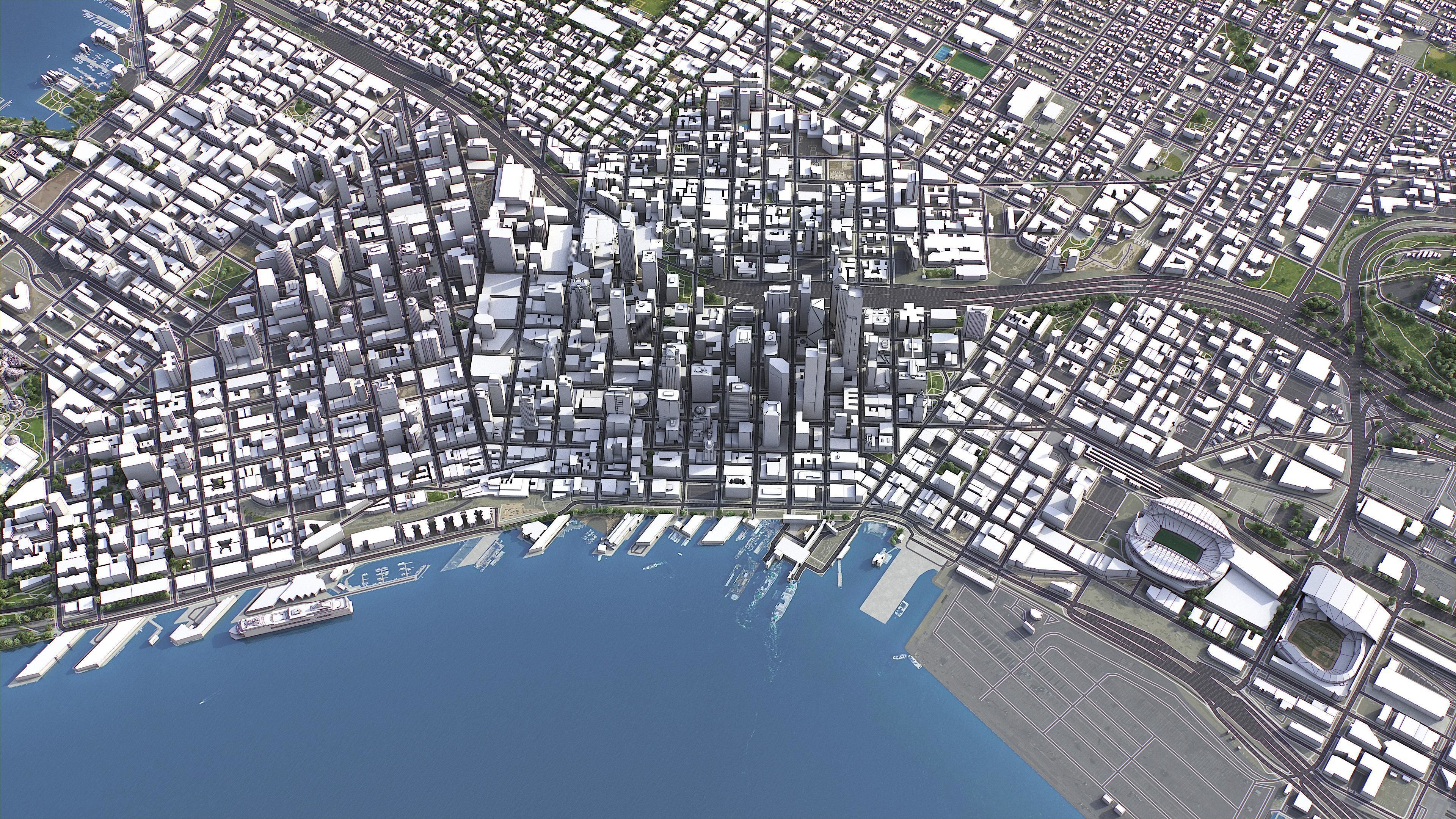 Seattle - 3D City Model Low-poly 3D model_10