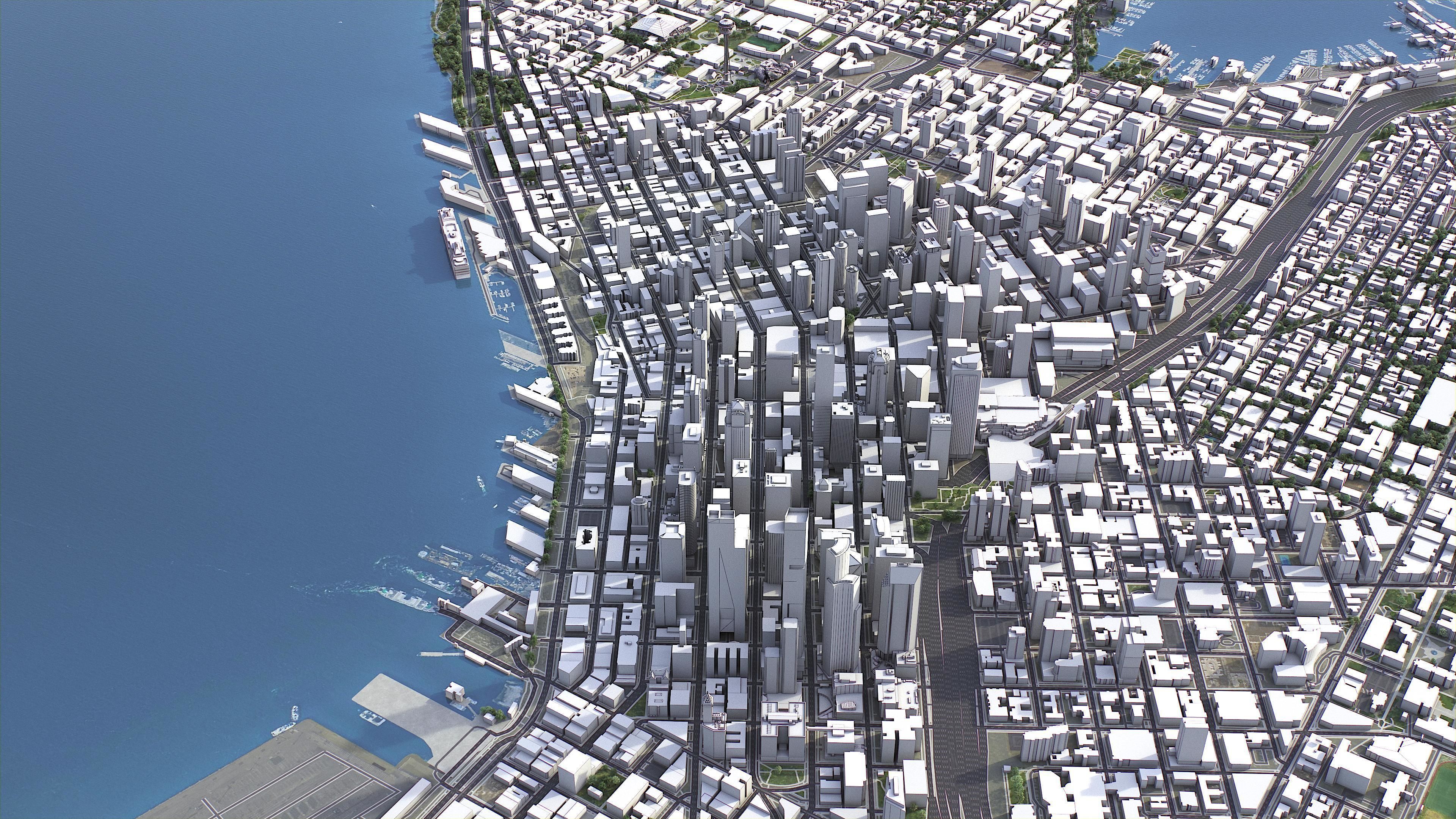 Seattle - 3D City Model Low-poly 3D model_2