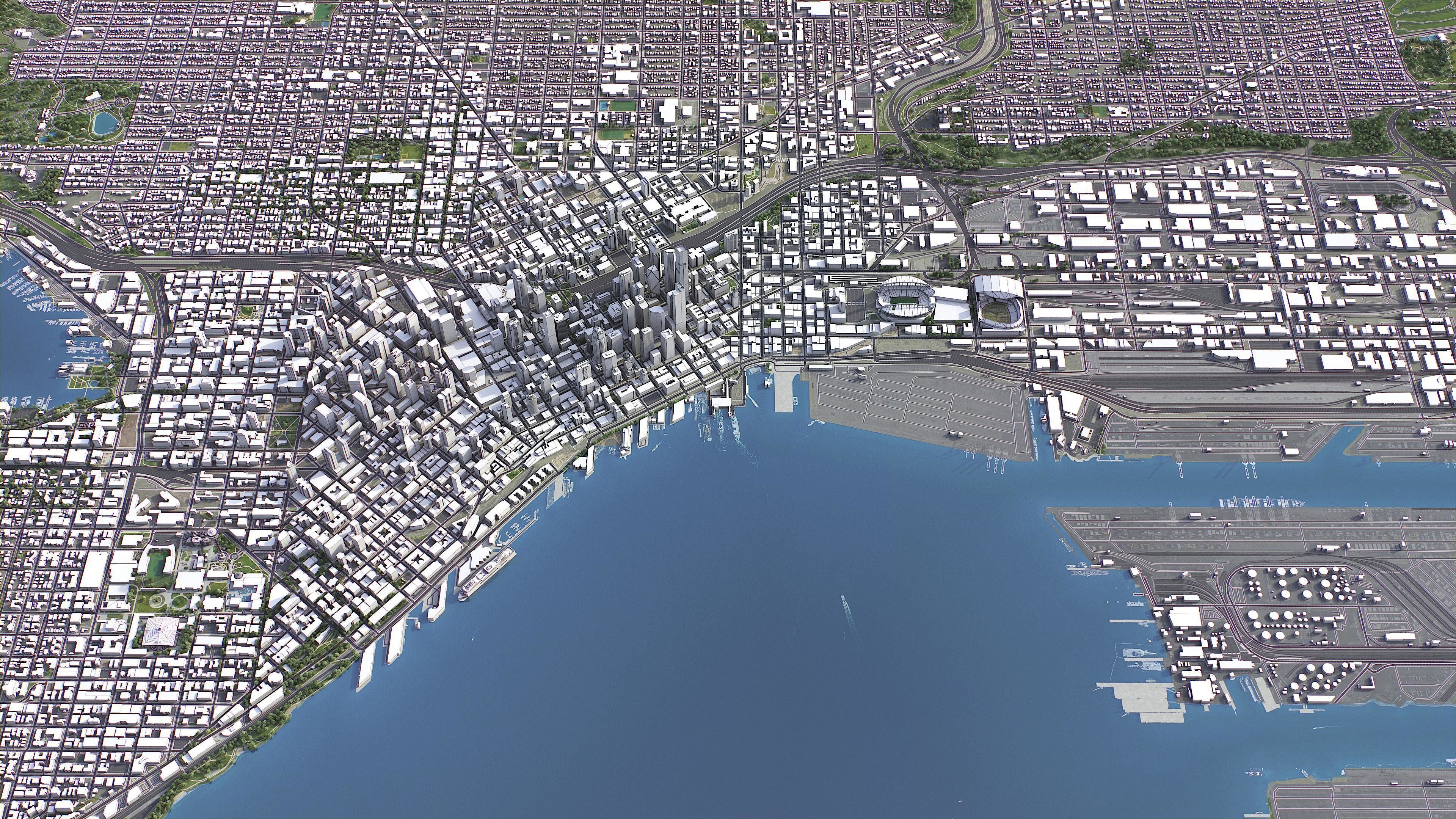 Seattle - 3D City Model Low-poly 3D model_16