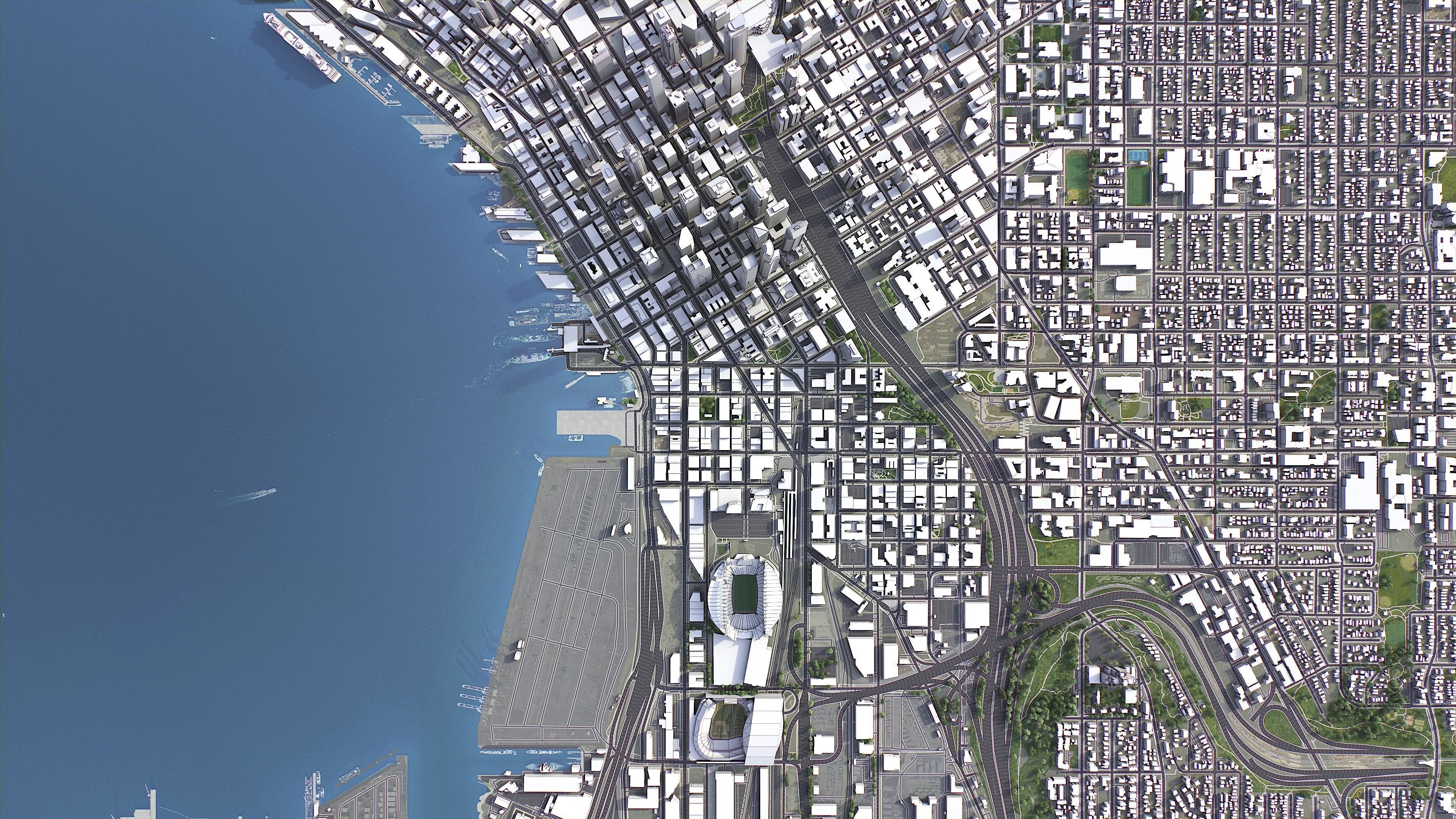 Seattle - 3D City Model Low-poly 3D model_3
