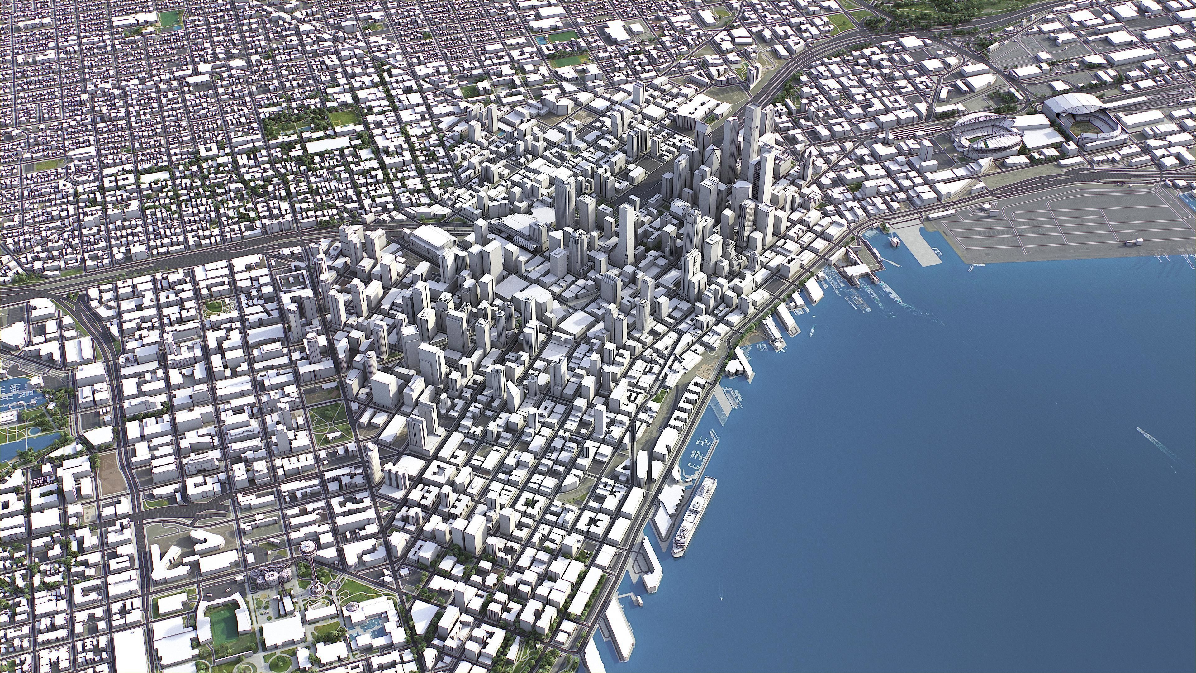 Seattle - 3D City Model Low-poly 3D model_9